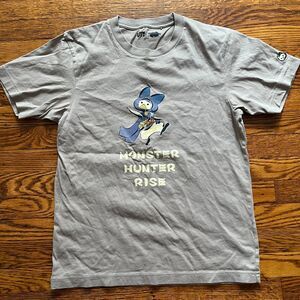 Uniqlo X Monster Hunter Rise Size S Men's Gray Anime Japan Game Graphic T-Shirt